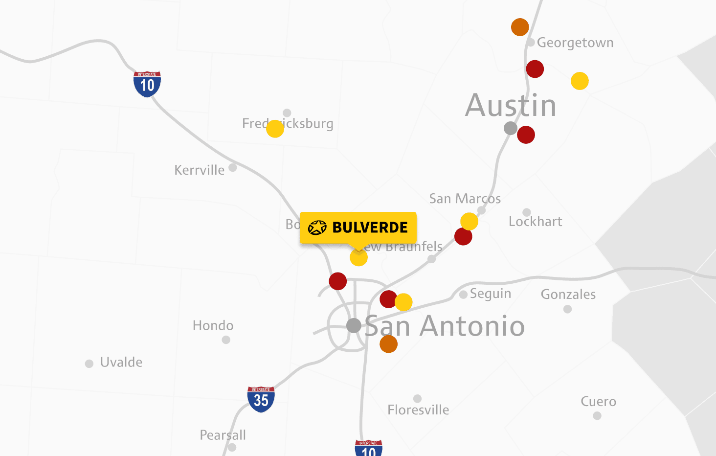 Map of Bulverde location