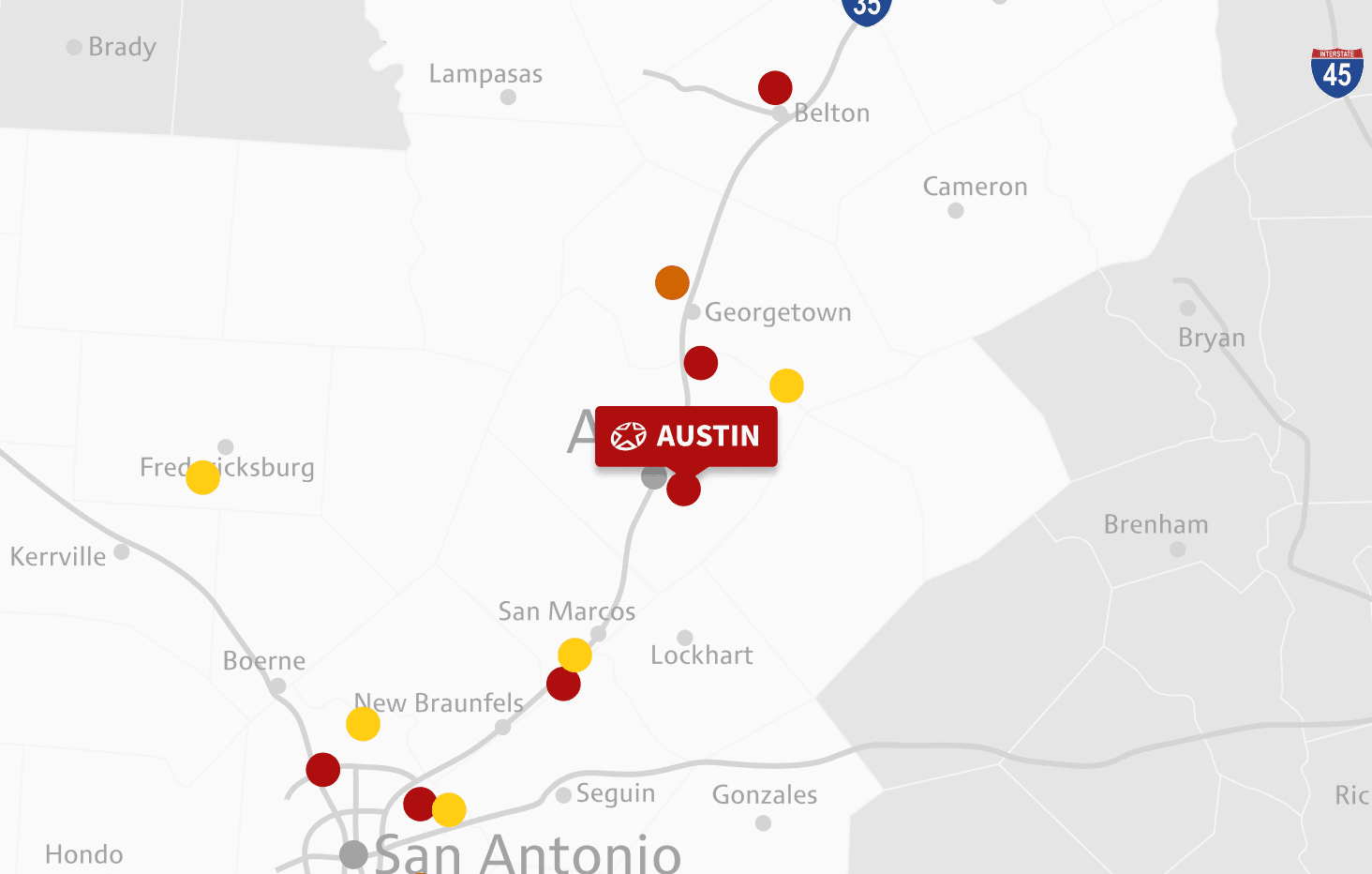 Map of Austin location