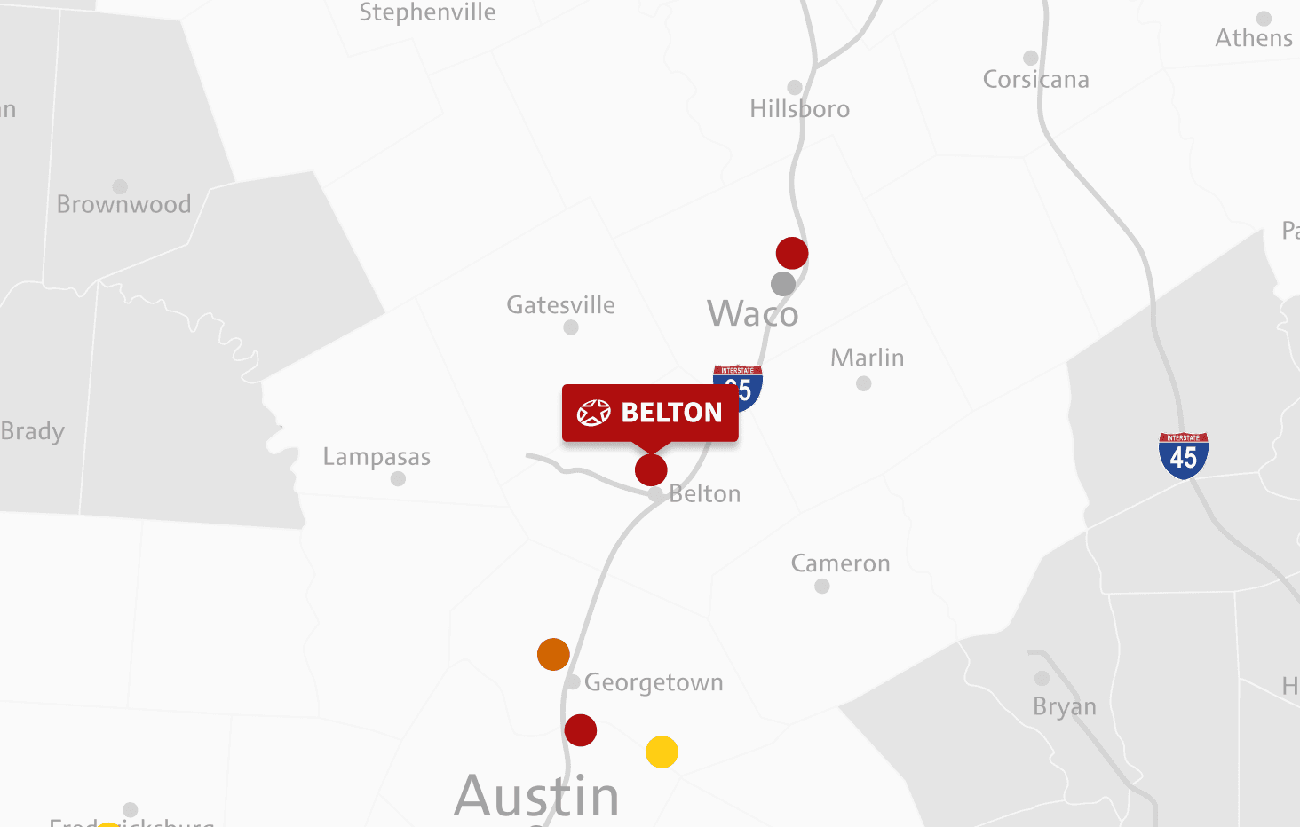 Map of Belton location