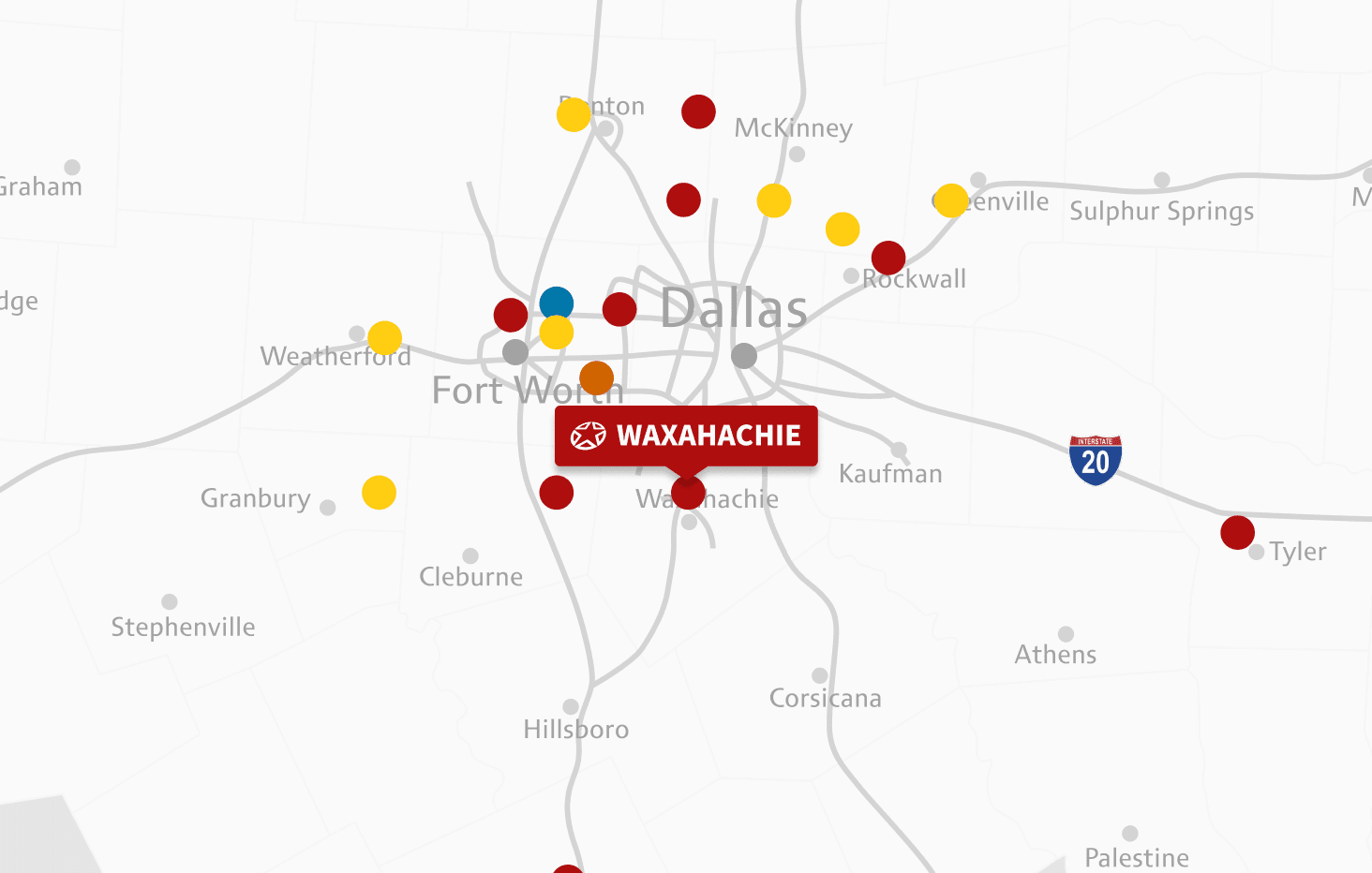 Map of Waxahachie location