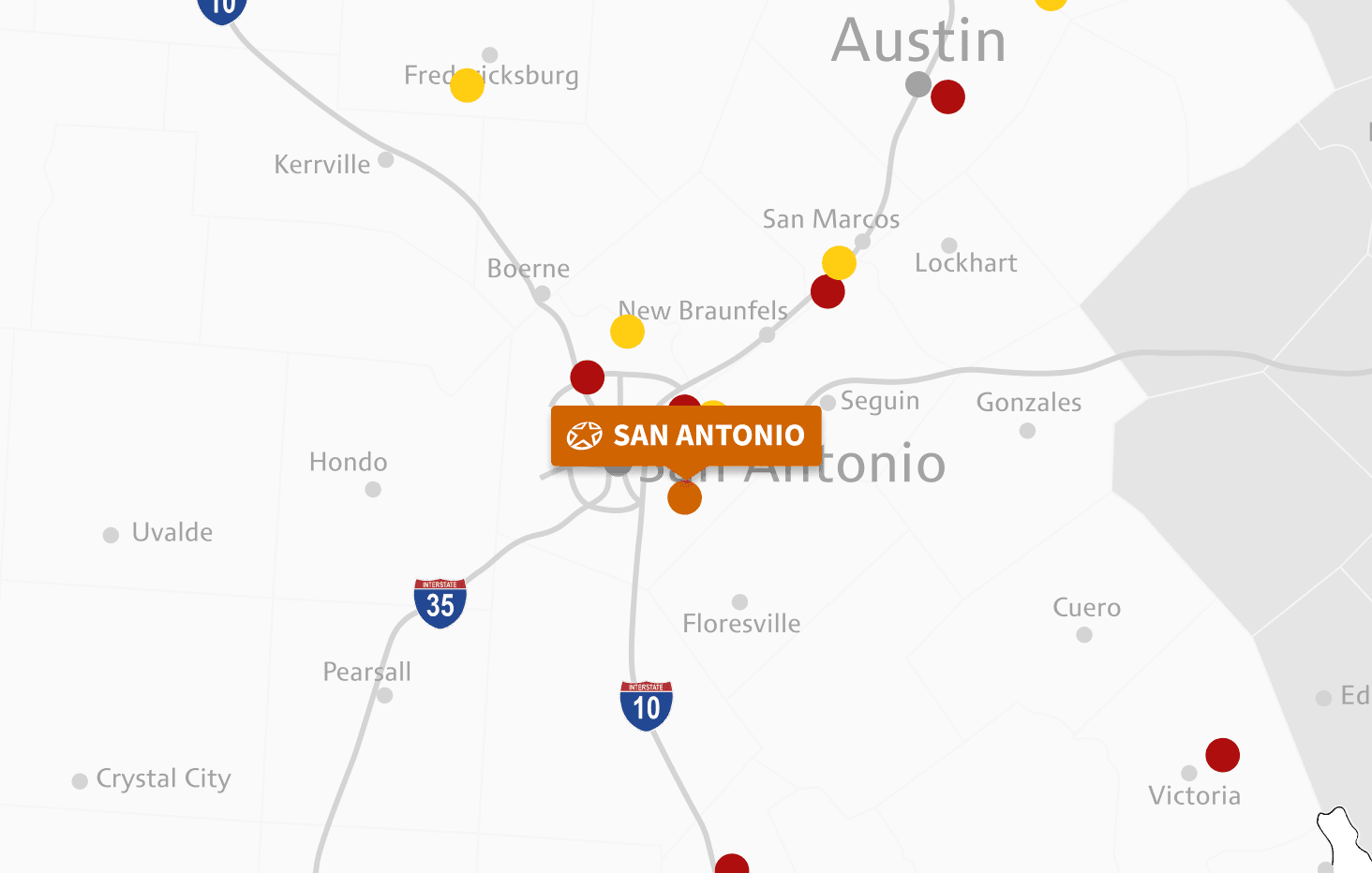 Map of San Antonio location (white rd)
