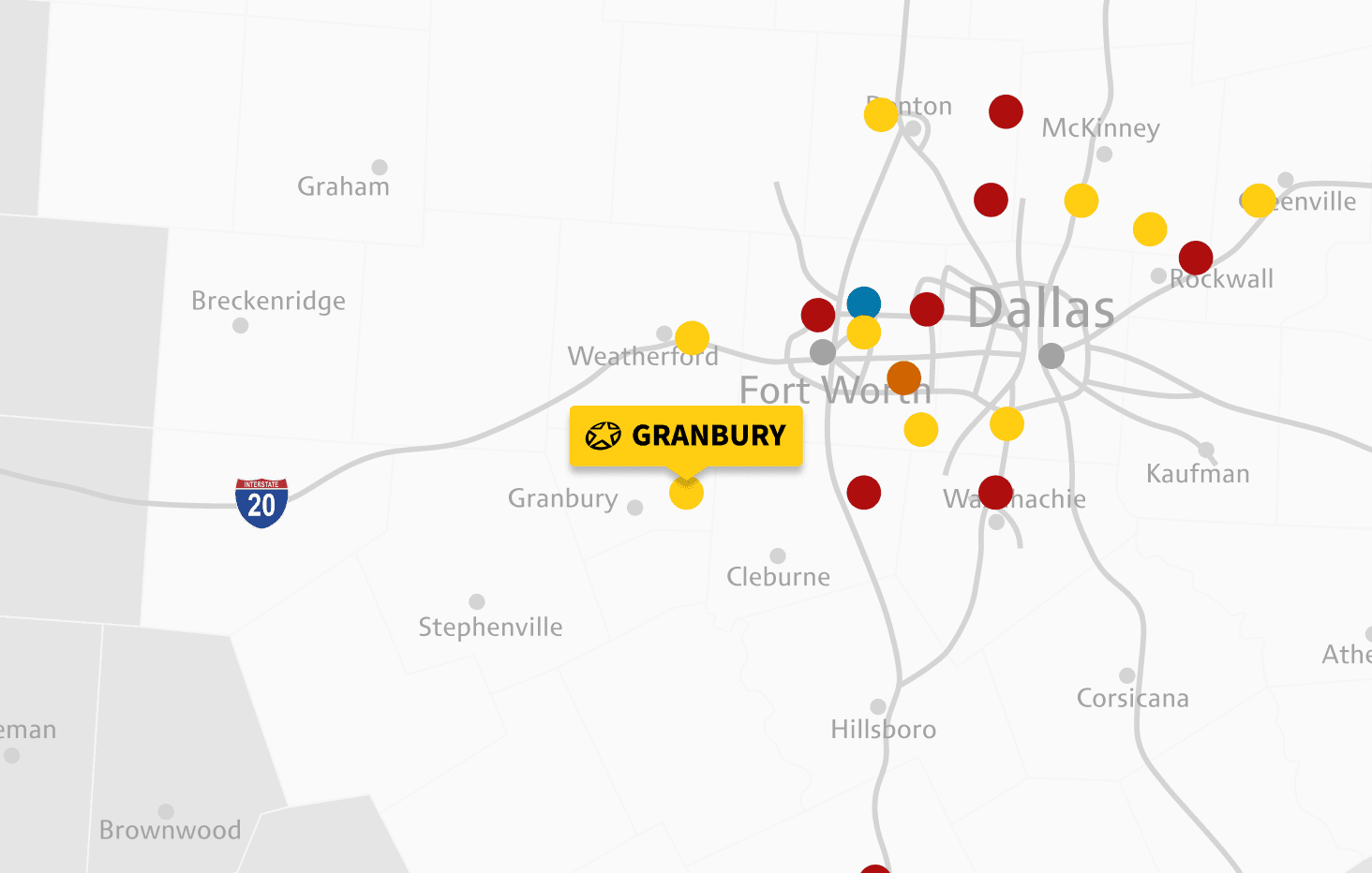 Map of Granbury location