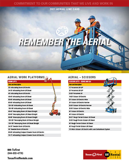 English Aerial Equipment Line Card